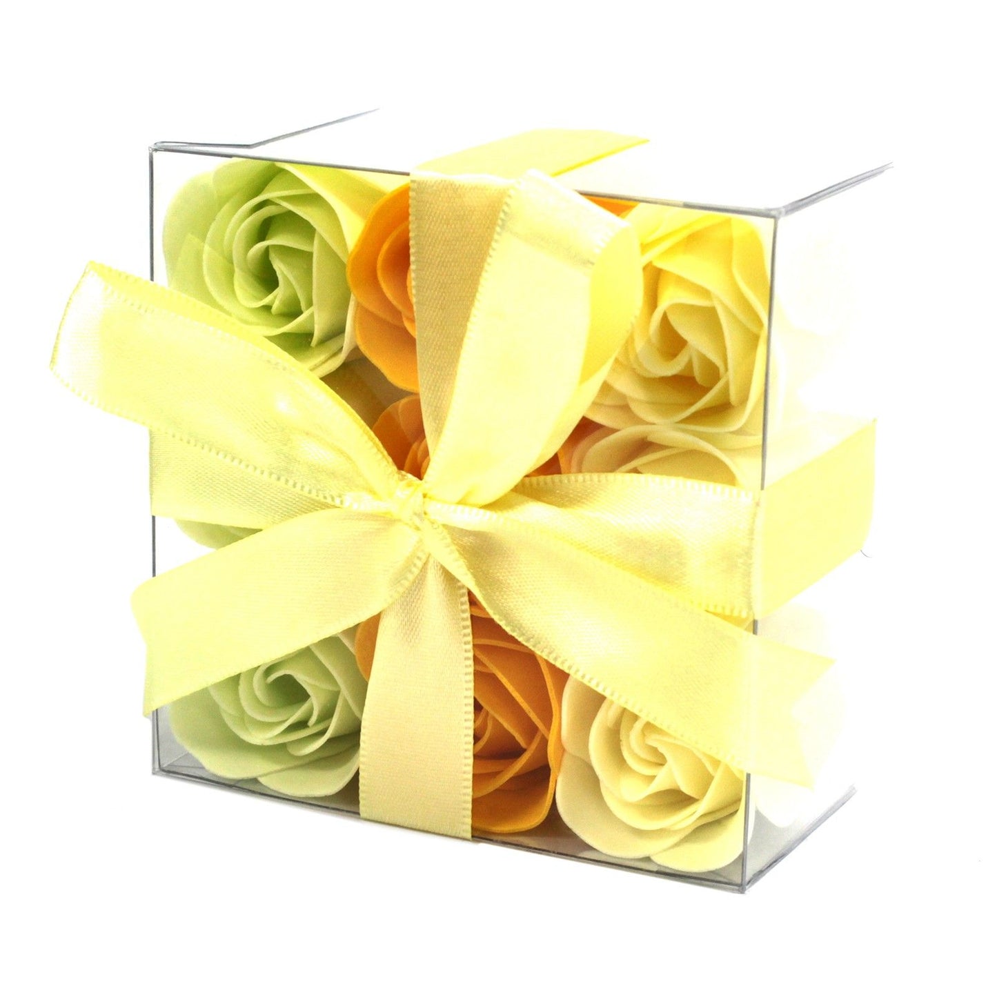 Gift Box of 9 Lavender Rose Soap Flowers – Soothing & Romantic