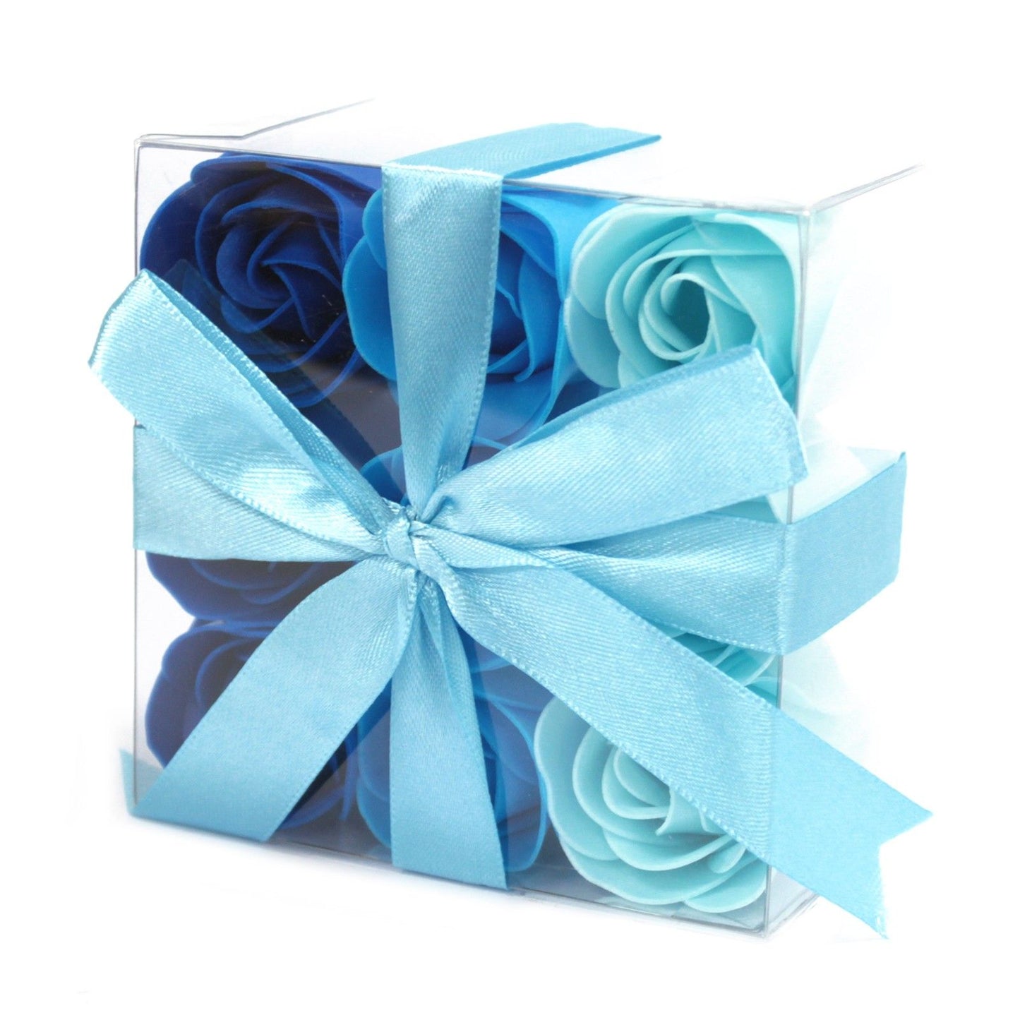 Gift Box of 9 Blue Wedding Rose Soap Flowers – Elegant Wedding Keepsake