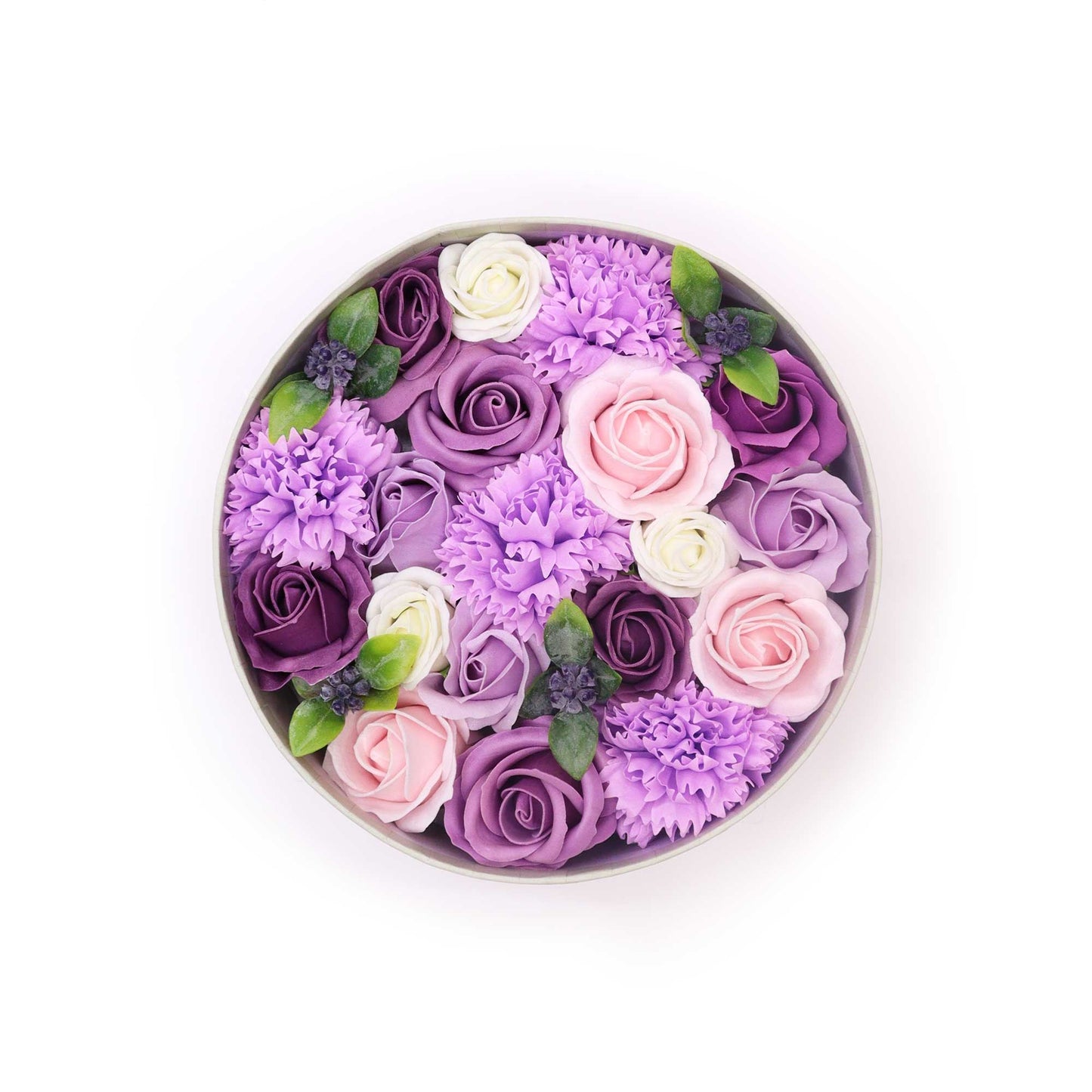 Round Box – Lavender Rose & Carnation Romantic Valentine Gift