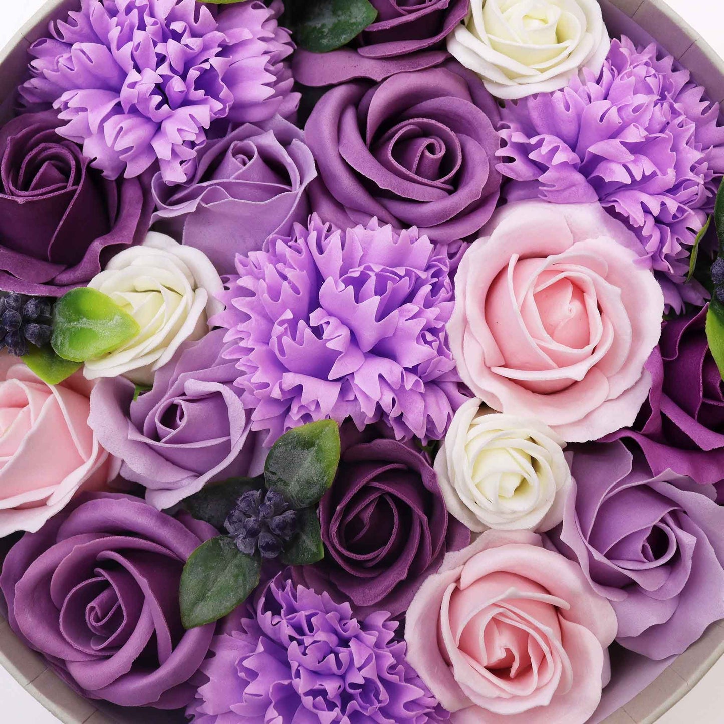 Round Box – Lavender Rose & Carnation Romantic Valentine Gift