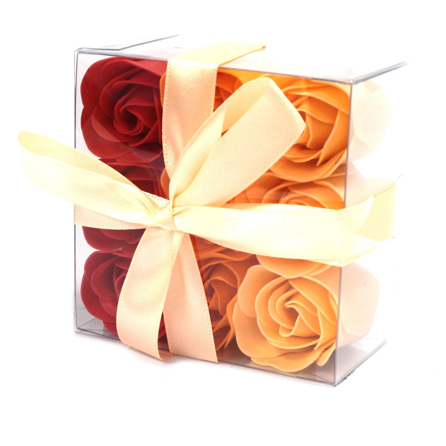 Gift Box of 9 Peach Rose Soap Flowers – Warmth for Every Occasion
