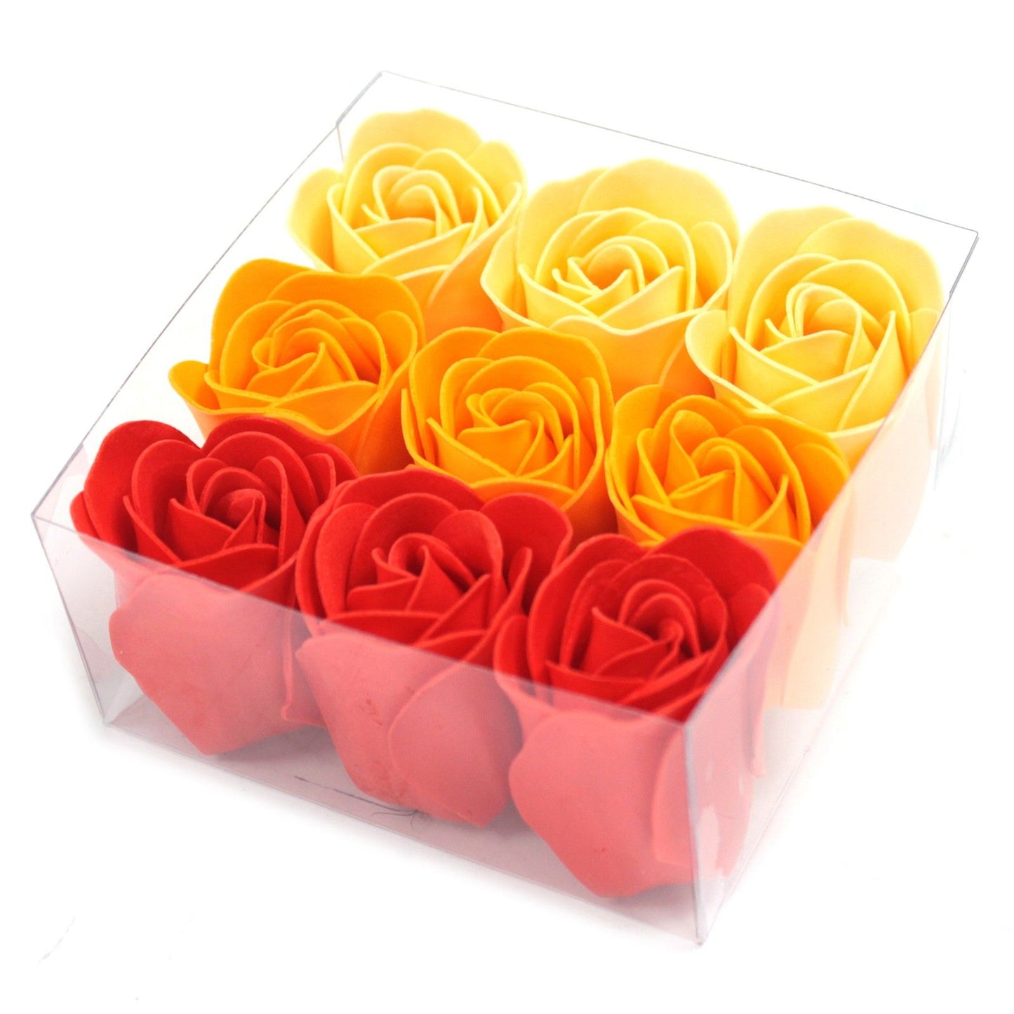 Gift Box of 9 Peach Rose Soap Flowers – Warmth for Every Occasion
