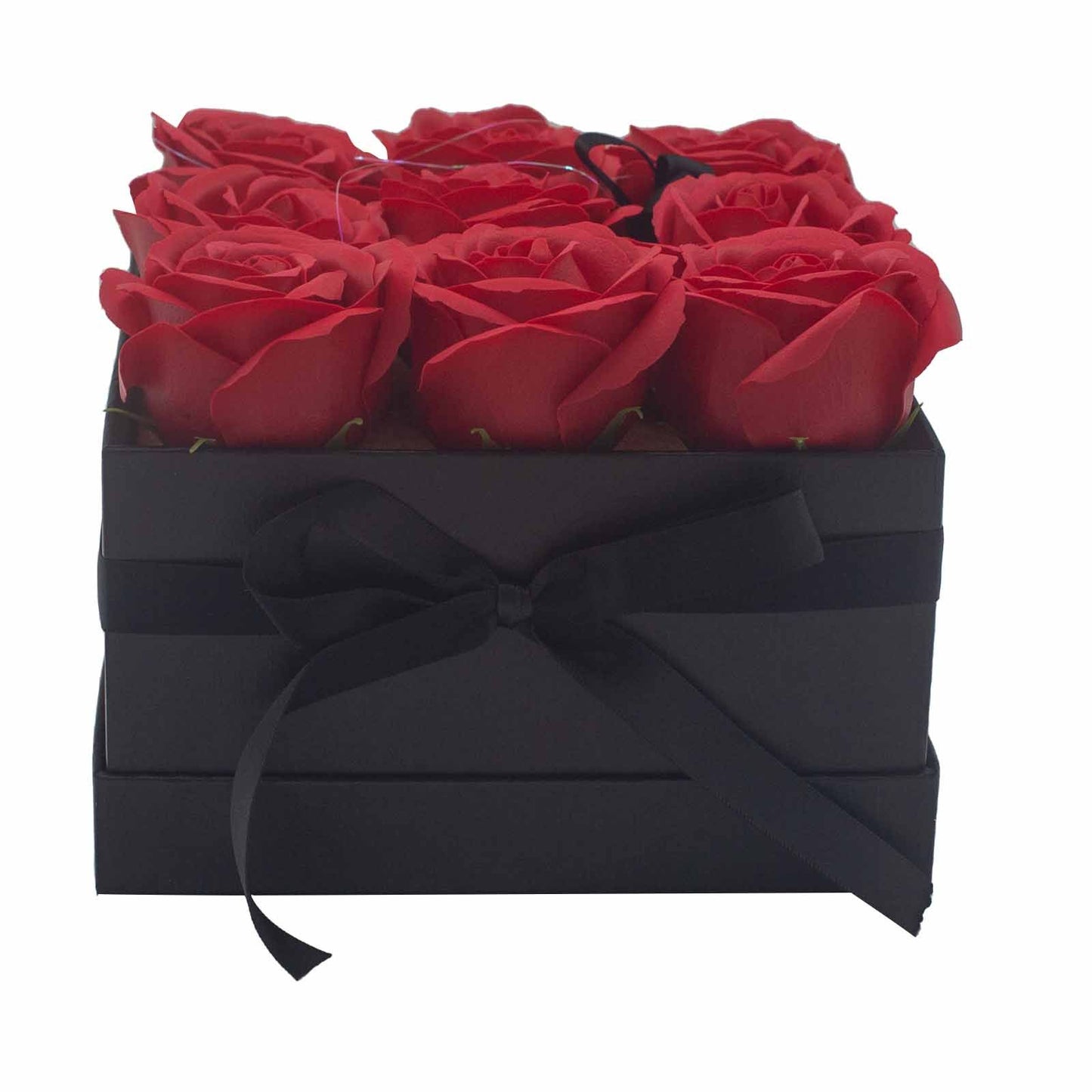 Soap Flower Gift Bouquet – 9 Red Roses Square | Valentine’s Boutique