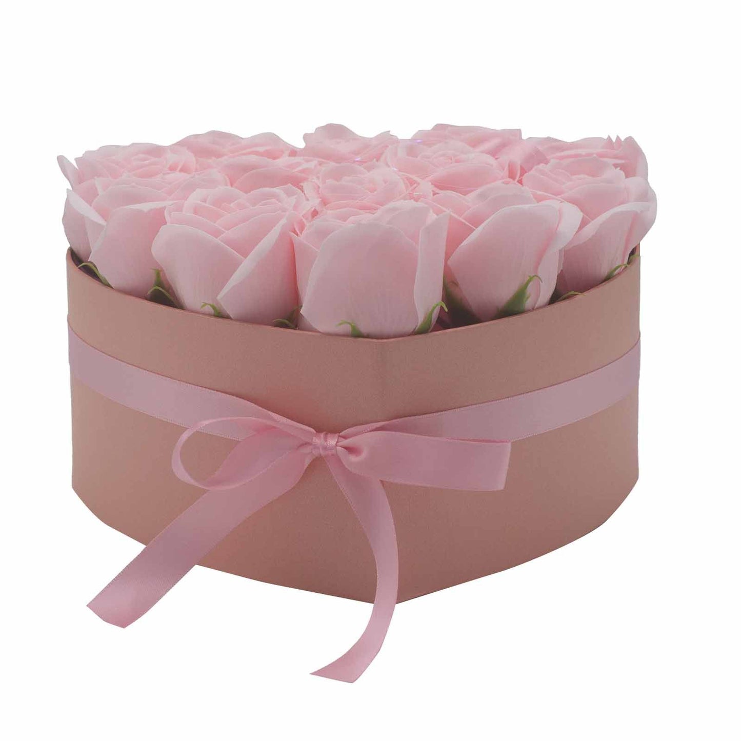 Soap Flower Gift Bouquet – 13 Pink Roses Romantic Heart Gift