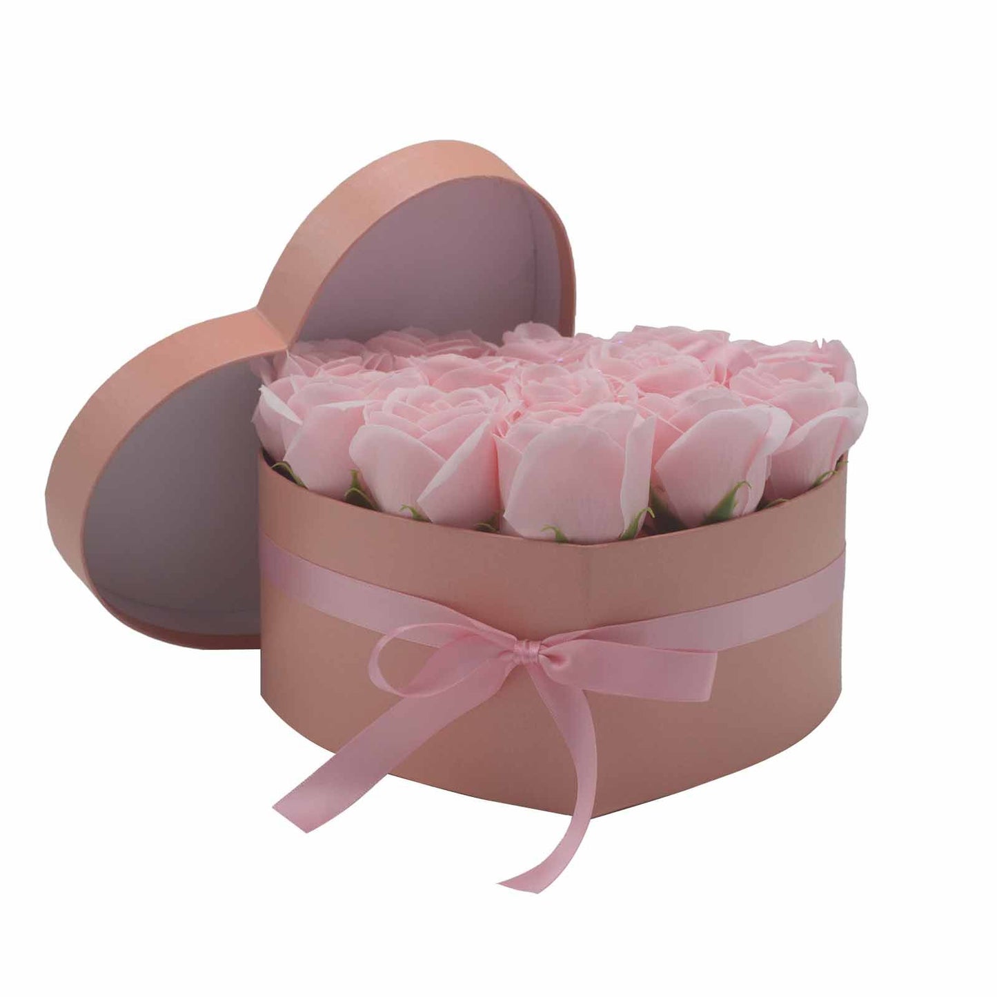 Soap Flower Gift Bouquet – 13 Pink Roses Romantic Heart Gift