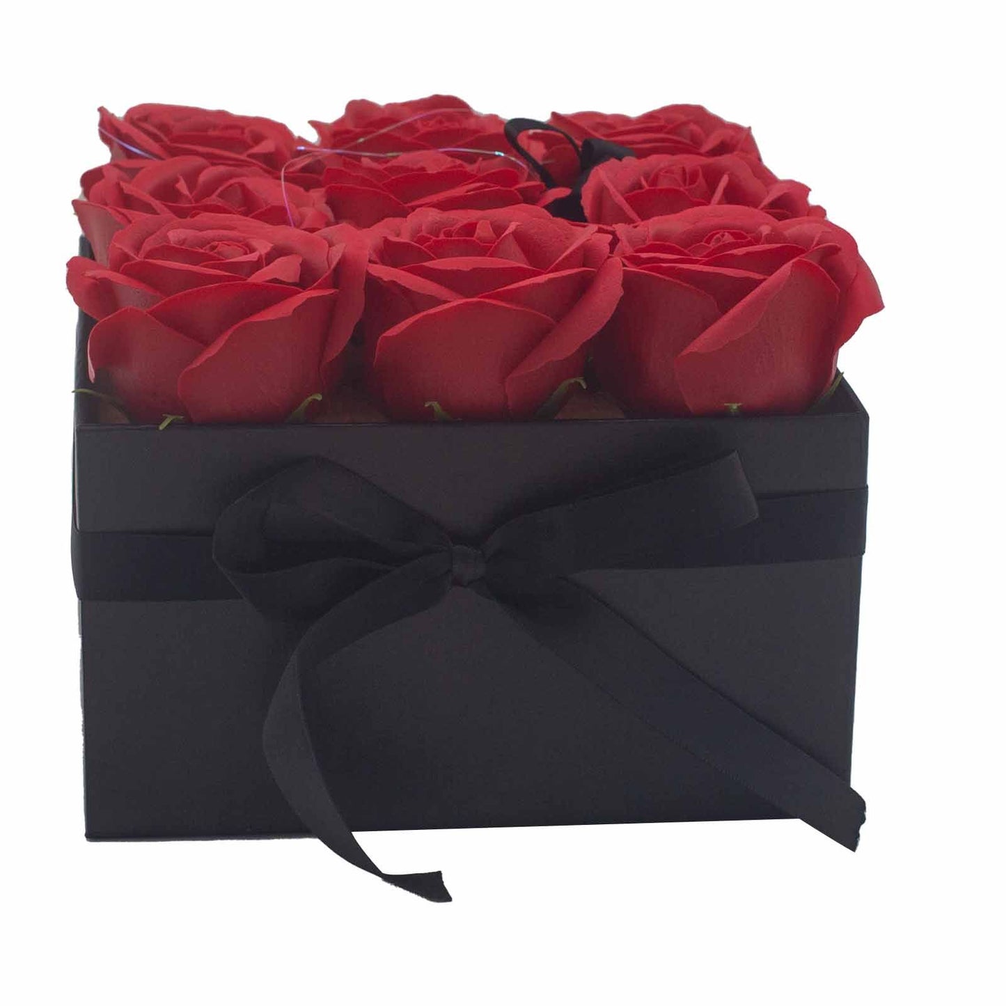 Soap Flower Gift Bouquet – 9 Red Roses Square | Valentine’s Boutique