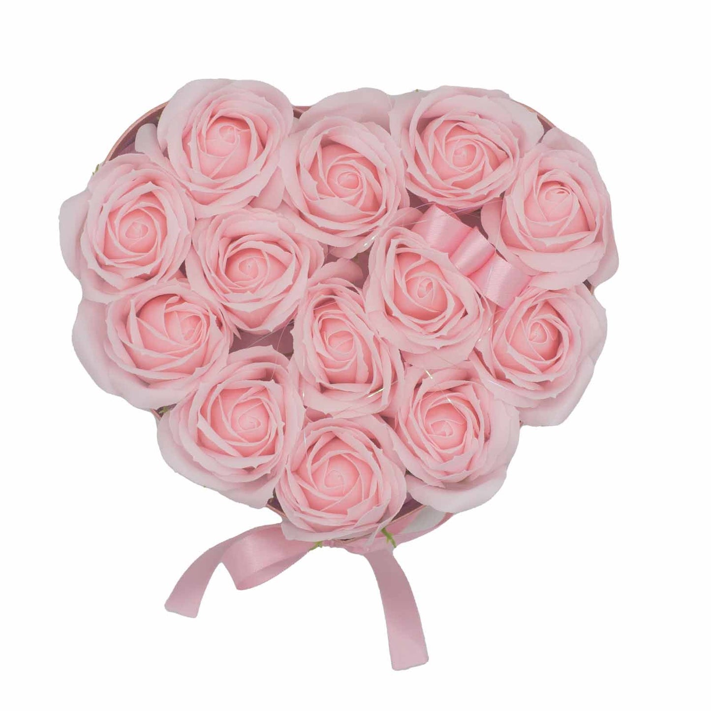 Soap Flower Gift Bouquet – 13 Pink Roses Romantic Heart Gift