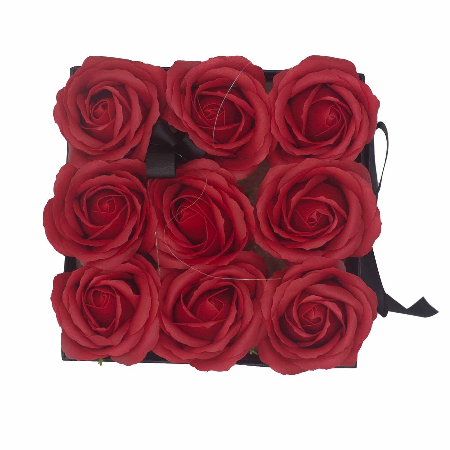Soap Flower Gift Bouquet – 9 Red Roses Square | Valentine’s Boutique