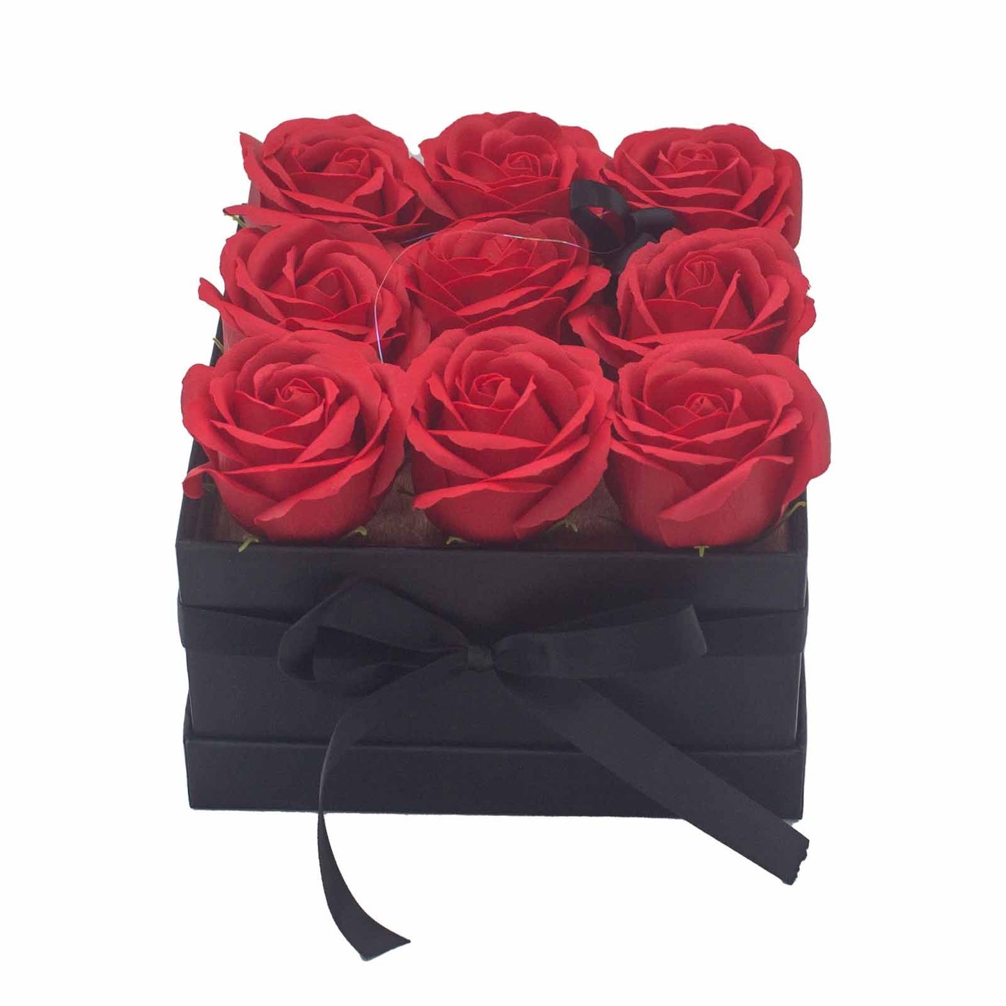 Soap Flower Gift Bouquet – 9 Red Roses Square | Valentine’s Boutique
