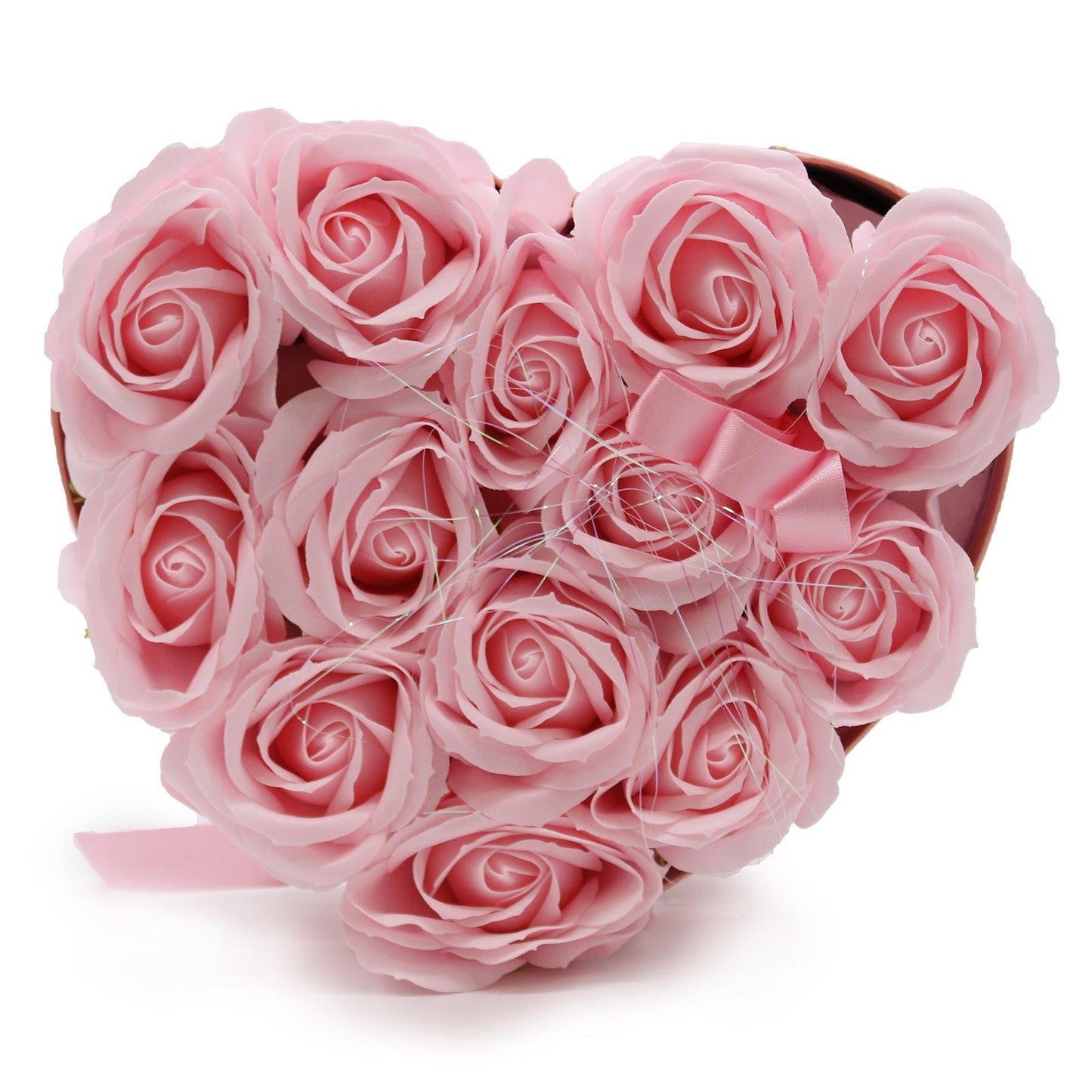 Soap Flower Gift Bouquet – 13 Pink Roses Romantic Heart Gift