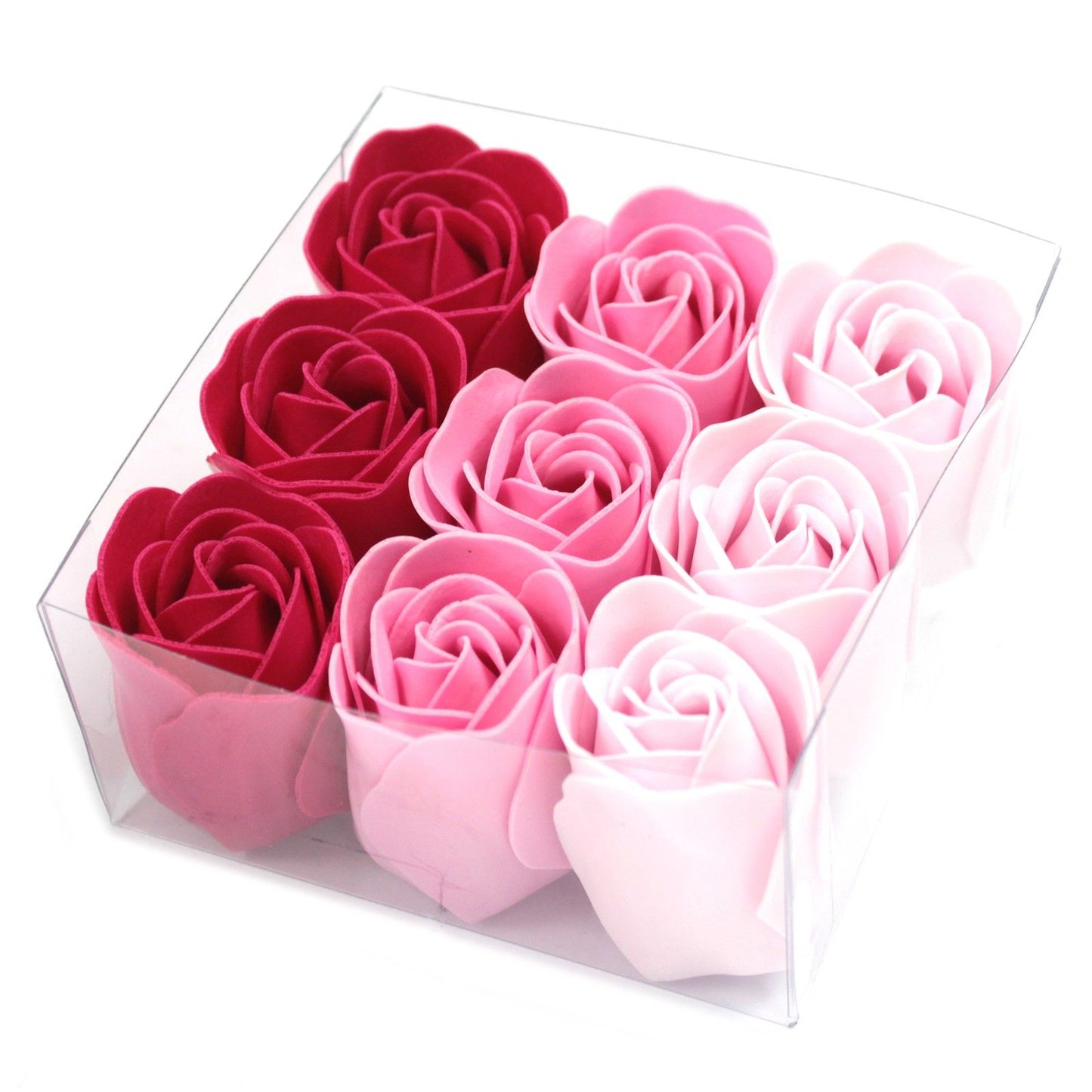 Gift Box of 9 Pink Rose Soap Flowers – Sweet Moments of Love