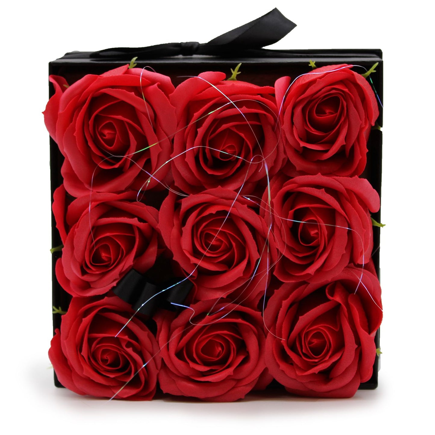 Soap Flower Gift Bouquet – 9 Red Roses Square | Valentine’s Boutique