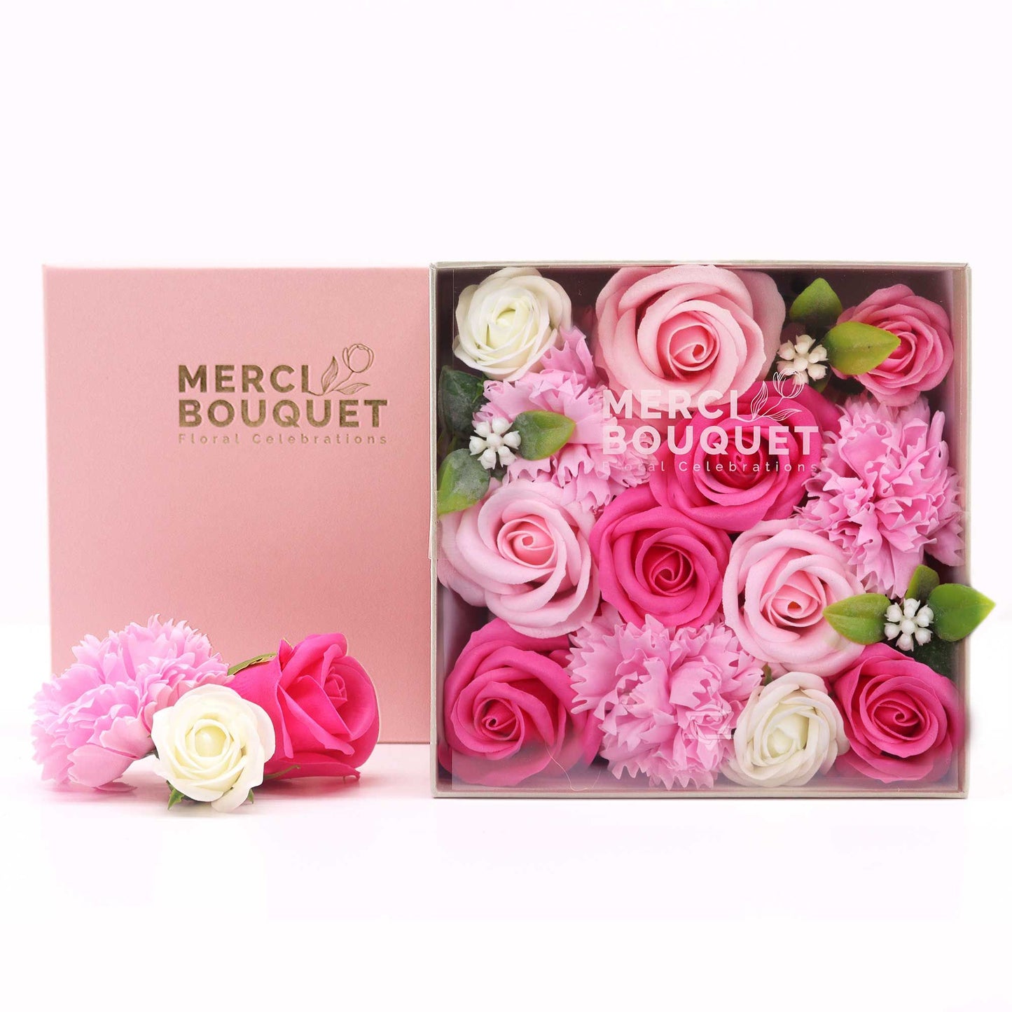 Square Box – Baby Blessings Pink Roses Sweet Celebration Gift