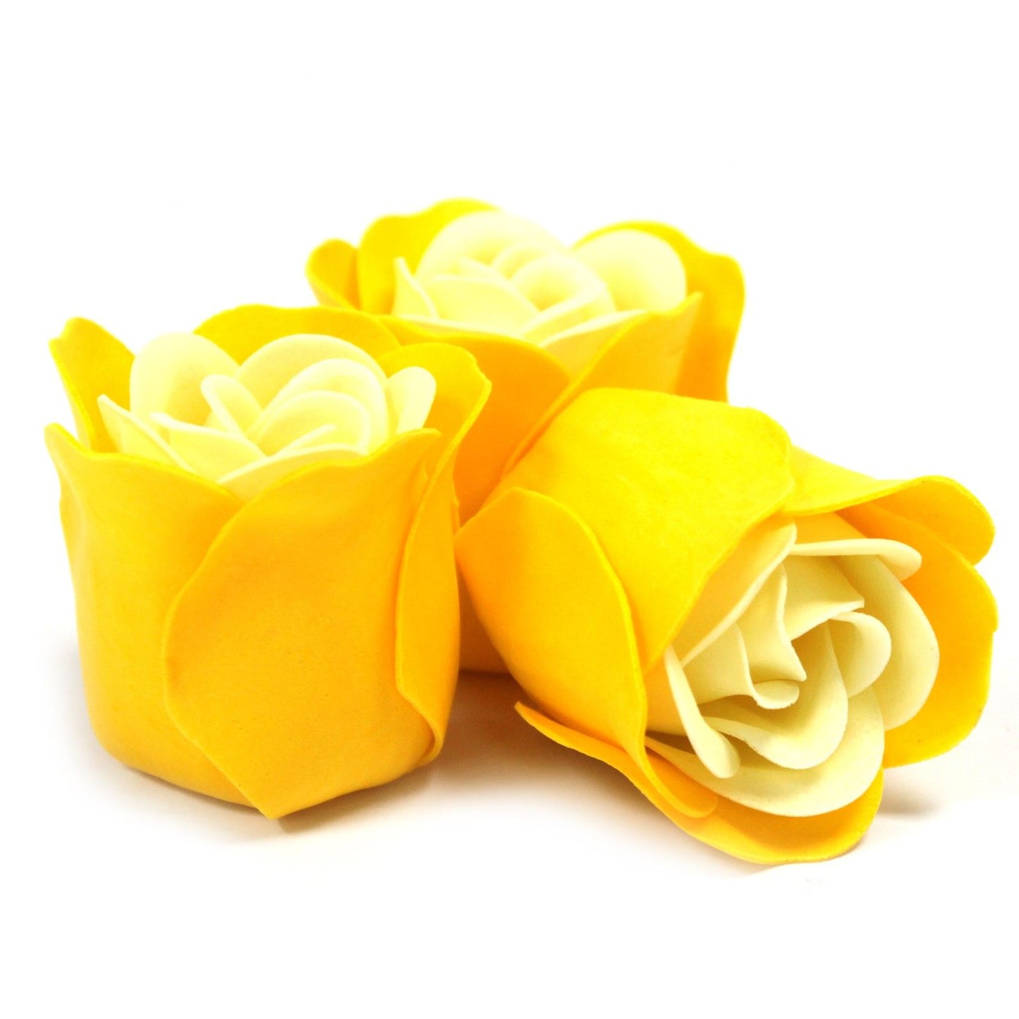 Heart Box of 3 Spring Rose Soap Flowers – Colorful Celebration of Love