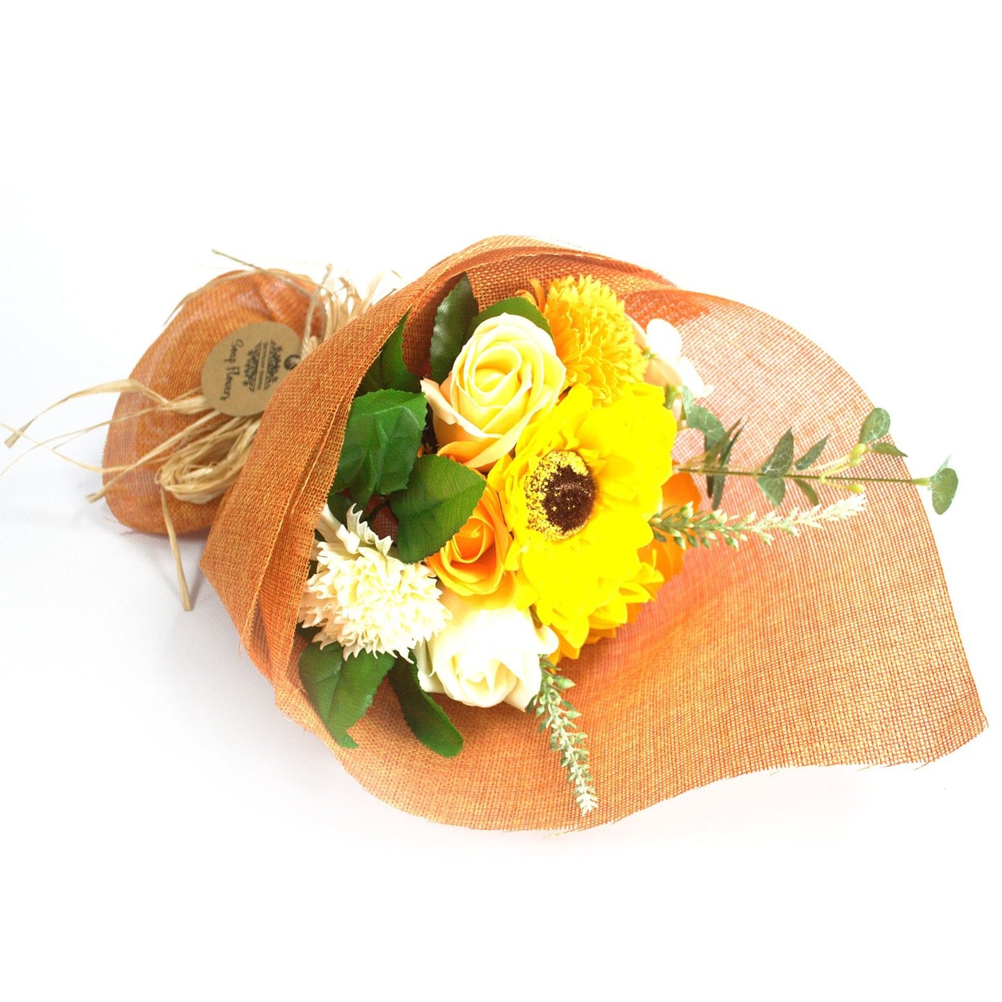 Standing Soap Flower Bouquet – Orange Roses Bright Valentine Gift