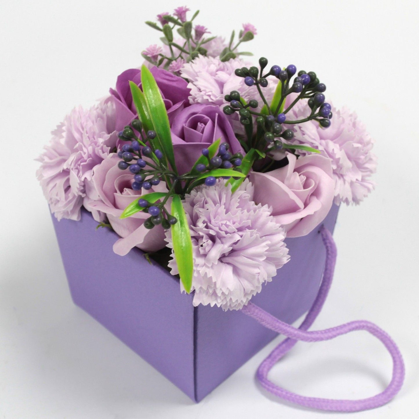 Soap Flower Bouquet – Lavender Rose & Carnation | Valentine’s Boutique
