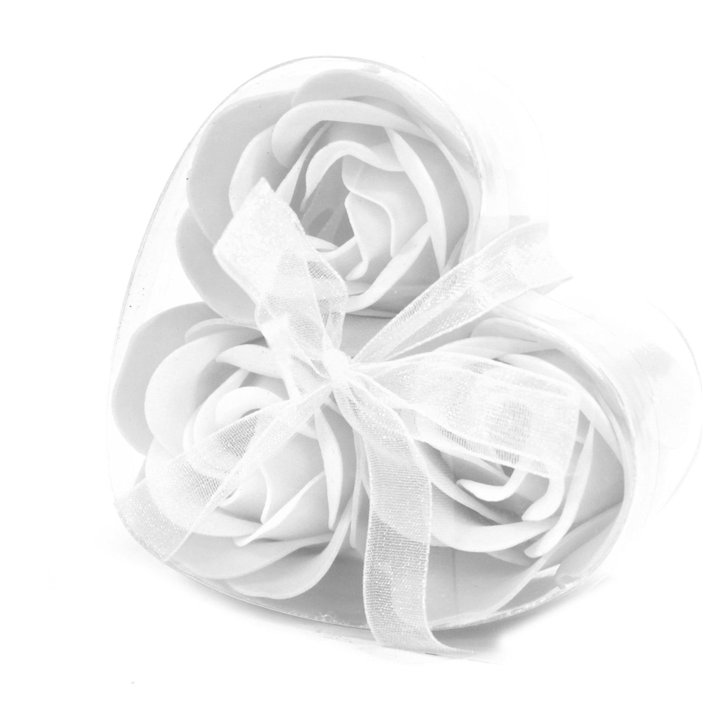 White Heart Box – Set of 3 Soap Flower Gifts for Loving Moments